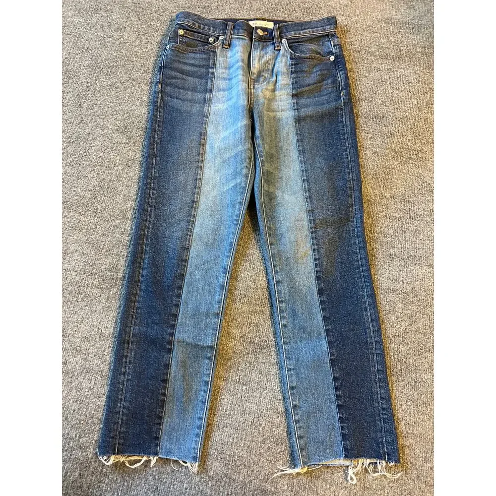 Madewell Cruiser Straight Crop Jeans Two-Tone Denim Size 25 NWOT - Picture 3 of 11